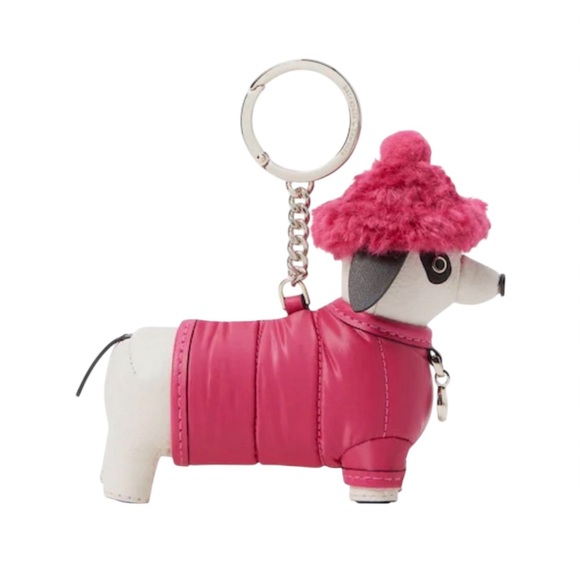 kate spade Accessories - Kate Spade Festive Pink Claude Dachshund Dog Keychain/Bag Charm